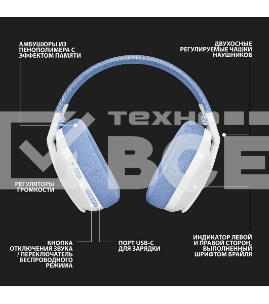 Гарнитура Logitech Headset G435 LIGHTSPEED Wireless Gaming WHITE - Retail