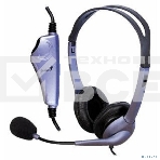 Проводная гарнитура Genius HS-04S (крепление - оголовье, накладные наушники, разъем mini jack 3.5 мм, фиксированное крепление микрофона.) Цвет сиреневый., фото2