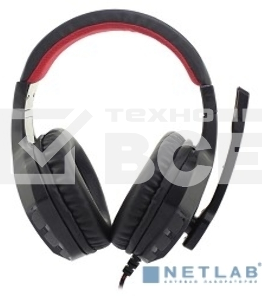 Наушники с микрофоном Oklick Phoenix HS-L320G черный/красный1.9м мониторы оголовье (NO-3000)
