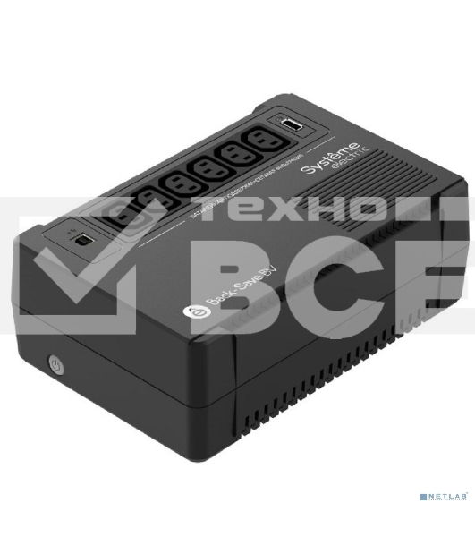 Источник бесперебойного питания Systeme Electriс Back-Save, 600VA/360W, 230V, Line-Interactive, AVR, 6xC13 Outlets, USB charge(type A), USB