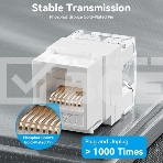 Модуль Vention Keystone Jack Cat.6 неэкранированный 180 градусов Белый, фото6