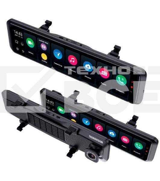 Видеорегистратор TrendVision aMirror 15 Android UNIVERSE черный 1080x1920 1080p 140гр. GPS внутренняя память:64Gb UIS8581A