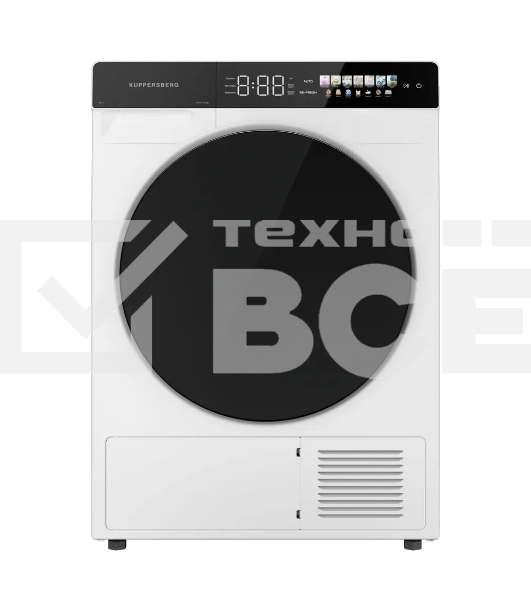 Сушильная машина Kuppersberg DM 590 W белый, 10 кг, сушка - тепловой насос, программ - 16, 60 x 85 x 62 см