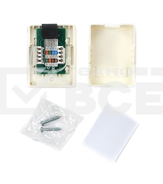 Розетка GEMBIRD NA212 RJ-45 кат.5e внешняя 1 порт, 110&Krone