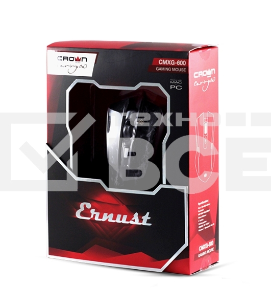 Мышь проводная Crown Gaming CMXG-600 черный, 2200 dpi, USB, кнопки - 6