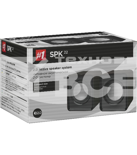 Акустическая 2.0 система Defender #1 SPK 22 черный, 5 Вт, питание от USB