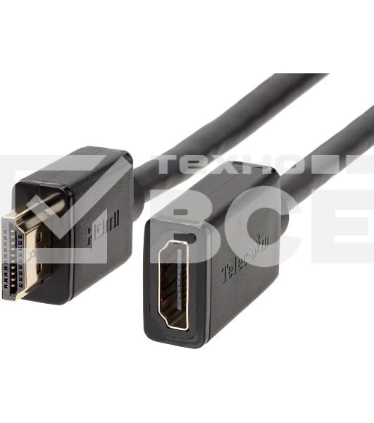 Кабель удлинительный HDMI-19M---HDMI-19F ver 2.0, 2m, TELECOM TCG235MF-2M
