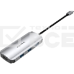 Хаб Vention USB-C to HDMI/USB 3.0x3/SD/TF/PD Docking Station Gray 0.15M Aluminum Alloy Type, фото2