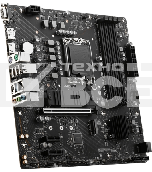 Материнская плата MSI PRO B760M-P DDR5, LGA 1700, Intel B760, 4xDDR5, 4xSATA, 2xM.2, 1xPCIe 4.0 x16, 2xPCIe 3.0 x1, 1xHDMI, 1xDP, 1xVGA, 1x1Gb LAN, 4xUSB-A 2.0, 1xUSB-A 3.2 Gen 1, 1xUSB-C 3.2 Gen 2, 3x3.5 мм, 7.1, mATX
