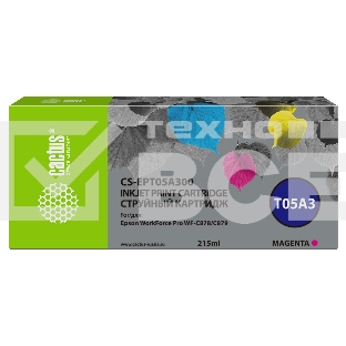 Картридж струйный Cactus CS-EPT05A300 (T05A3) пурпурный (215 мл) для Epson WorkForce Pro WF-C878/C879