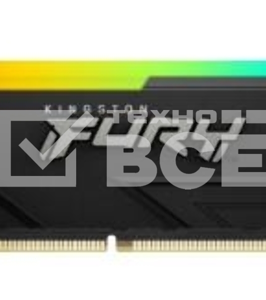 Оперативная память Kingston Fury Beast, DDR4, 32GB (2x16GB), 3200MHz, CL16, с радиатором, RGB, чёрный