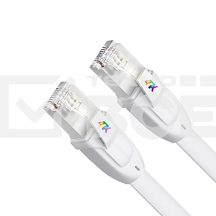 Патч-корд 2.0m LSZH PROF плоский прямой кат.7 ethernet, FTP, медь, белый, литой, экранированные коннекторы, RJ45, T568B, 4PH-R90380