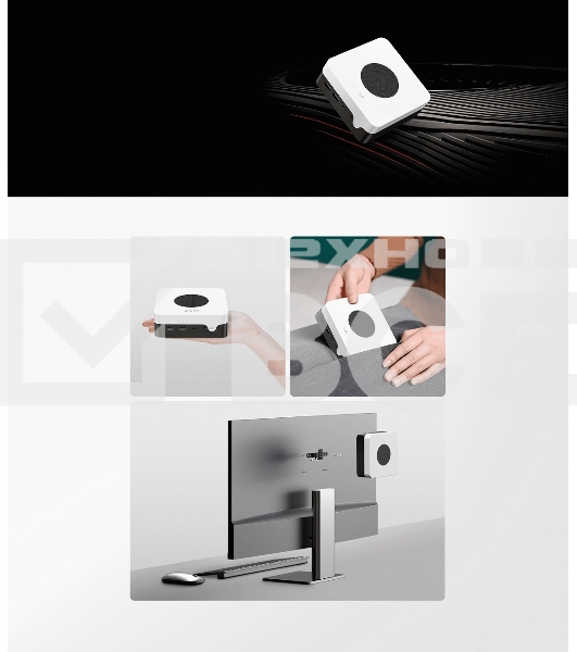 Компьютер Chuwi LarkBox X  Intel N-series N100(0.8Ghz)/12288Mb/512SSDGb/Int:Intel UHD Graphics/BT/WiFi/war 1y/0.4kg/Grey+White/Win11Pro + USB2.0*2/USB3.2*2/Type-C*1/HDMI*1/DP*1/RJ45*2/WIFI6,BT5.2/bracket