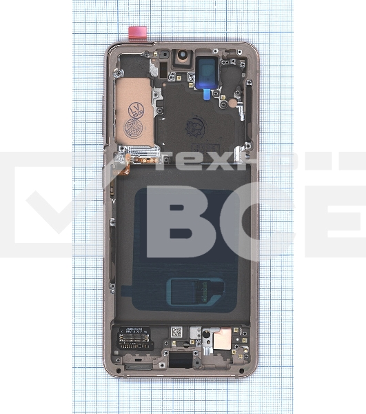 Дисплей (модуль) для Samsung Galaxy S21 5G SM-G991B в сборе с тачскрином и рамкой (OLED) фиолетовый