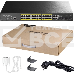 Коммутатор CUDY GS2028PS4-400W 24-Port Layer 2 Managed Gigabit PoE+ Switch with 4 Gigabit Combo Ports, 400W