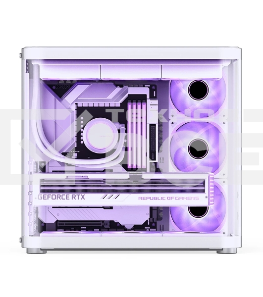 Корпус без блока питания JONSBO TK-2, Midi-Tower, TG, no fans, 1xUSB-A 3.2 + 1xUSB-C 3.2, ATX, mATX, mITX White