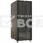 Шкаф коммутационный Hyperline (TTBR-4288-AS-RAL9004) напольный 42U 800x800мм пер.дв.стекл задн.дв.спл.стал.лист 2 бок.пан. 1000кг черный 710мм 2055мм IP20 сталь, фото2
