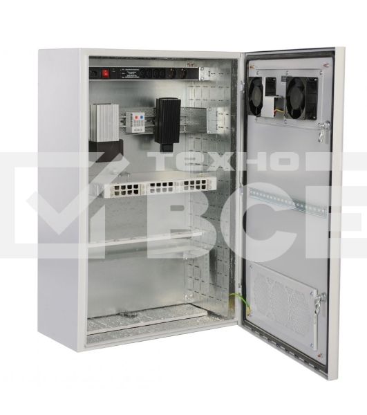 Шкаф уличный всепогодный настен. 15U (600х300), передняя дверь вент. (ШТВ-Н-15.6.3-4ААА)