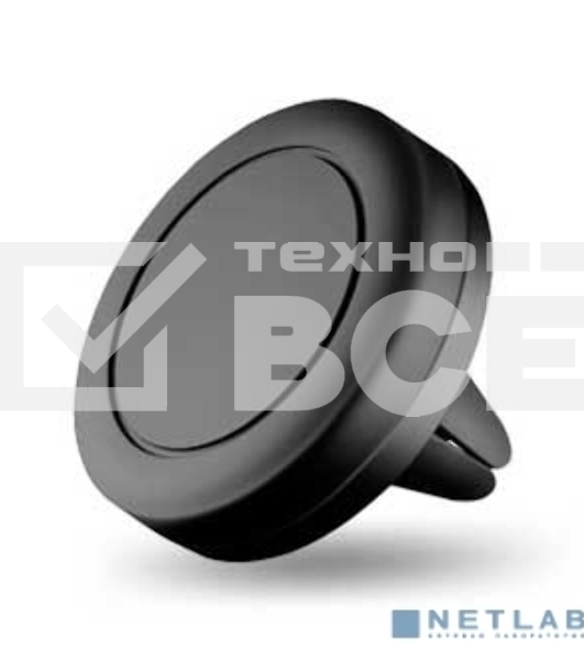 Автомобильный держатель Ginzzu GH-381M в вентиляционную решетку, универсальный, магнитный, черный