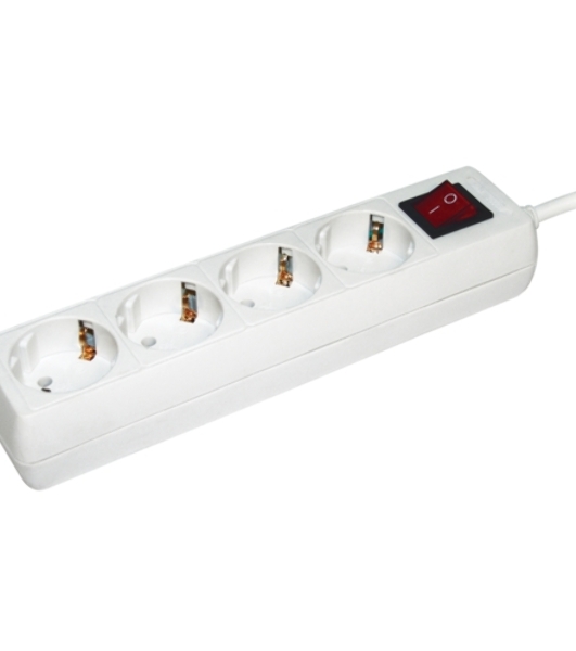 Удлинитель 4х5 м с заземл. 16А IP20 У04К с выкл. 2P+PE IEK WYP10-16-04-05-ZK-N