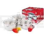 Набор посуды LARA LR02-81 Standart 6пр. LR02-81 Набор посуды LARA Standart (2.3 л + 4.5 л + 5.7 л) капсулированное индукционное дно, крышки, фото5