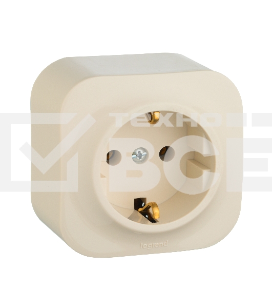 Розетка Legrand 782241 с заземлением без шторок (Слоновая кость)