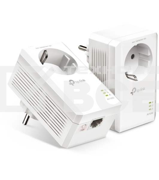 Сетевой адаптер TP-Link AV1000 Gigabit Passthrough Powerline Starter KitSPEED: 1000 Mbps PowerlineSPEC: Broadcom CPU, HomePlug AV2, 1+1 Gigabit PortFEATURE: Plug and Play, tpPLC Utility, Pair for More Security, Extra Power SocketKIT: 2× TL-PA7017P'