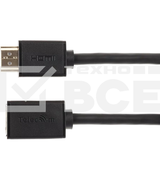 Кабель удлинительный HDMI-19M---HDMI-19F ver 2.0, 2m, TELECOM TCG235MF-2M