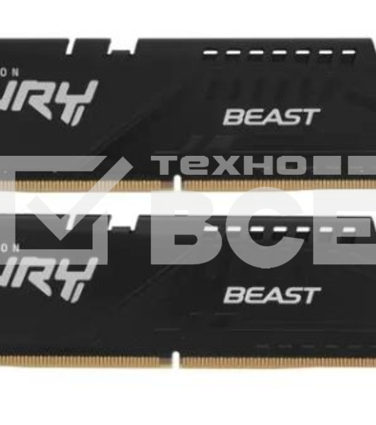 Оперативная память Kingston Fury Beast, DDR5, 64GB (2x32GB), 5600MHz, CL40, DIMM, радиатор, чёрный