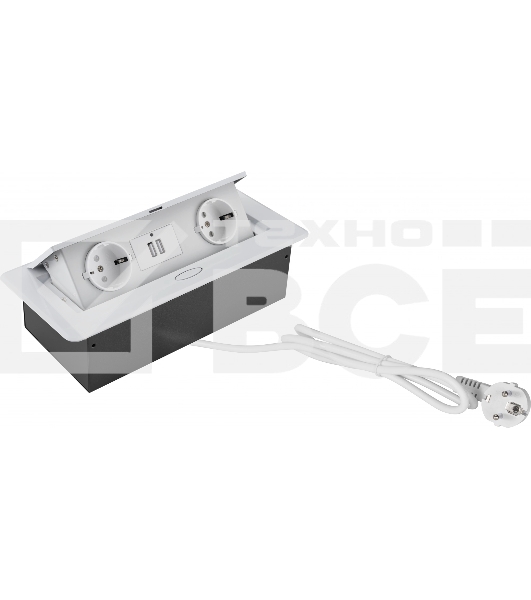 Розетка Cactus CS-SOCKET-EU/USBA-WH для столешницы белый