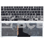 Клавиатура для ноутбука Toshiba M40T черная с серой рамкой и подсветкой, фото2