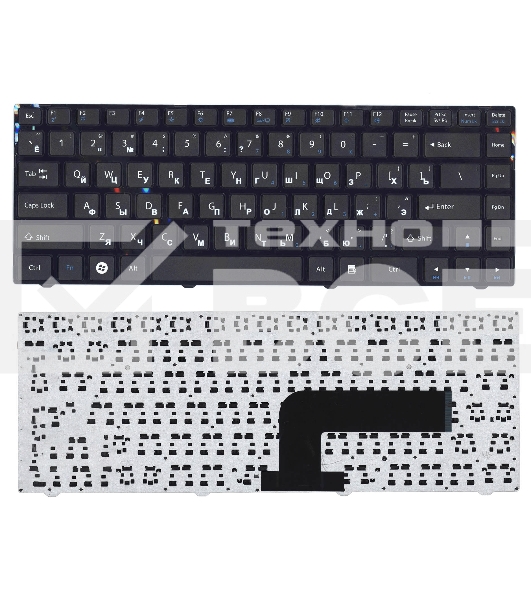 Клавиатура для ноутбука DNS Pegatron B14Y, Clevo W740  черная с рамкой