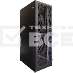 Шкаф серверный напольный 42U (800 1200) дверь перфорированная, задние двойные перфорированные, цвет черный, фото4