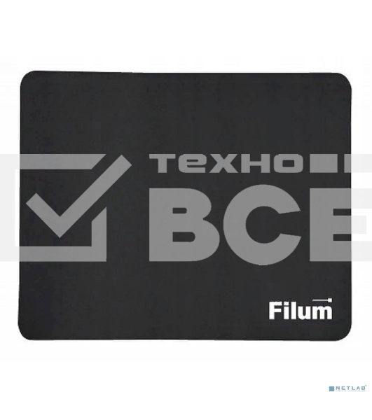 Коврик для мыши Filum FL-MP-S-BK-2 черный, 250*200*3 мм., ткань+резина.