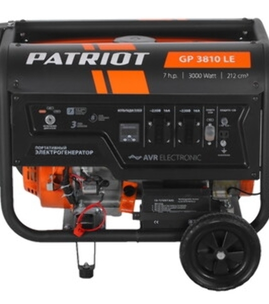 Электрогенератор бензиновый Patriot GP 3810LE, 3 кВт, 67 дБ, 49 кг