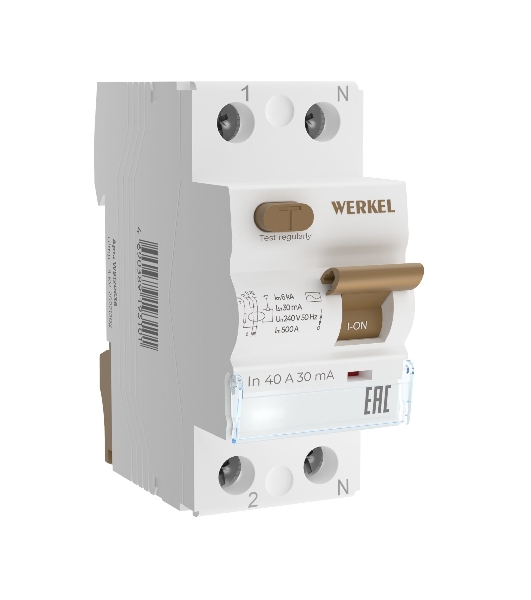 Устройство защитного отключения Werkel 1P+N 40 A 30 mА  АС  6 kА W912P406