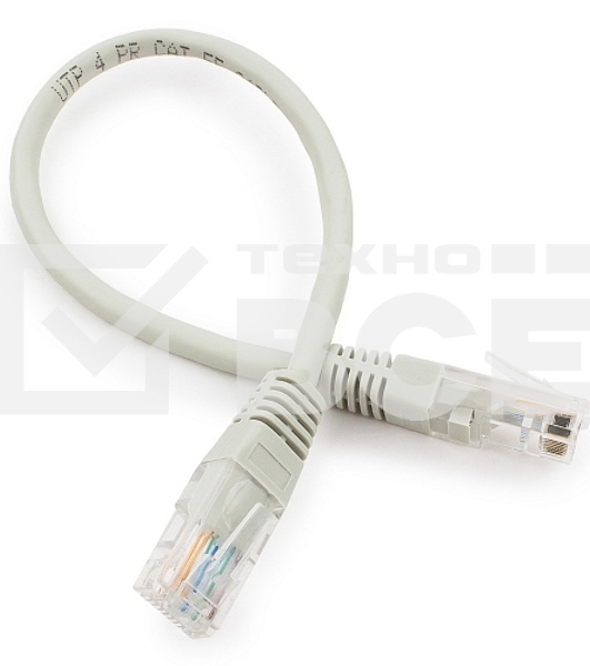 Патч-корд медный UTP Cablexpert PP10-0.25M кат.5, 0.25м, литой, многожильный (серый)