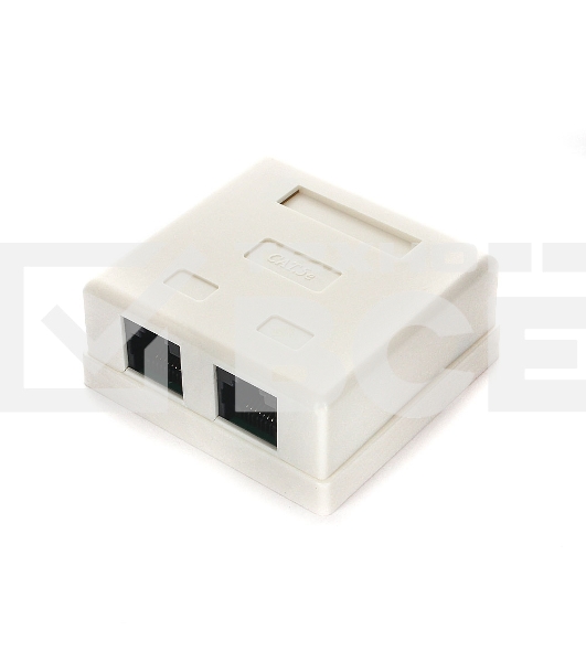 Розетка GEMBIRD NA214 RJ-45 кат.5e внешняя 2 порта, 110&Krone