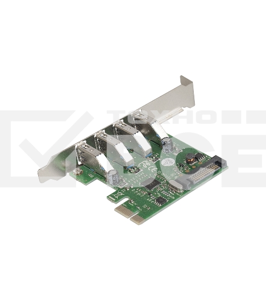 Контроллер ExeGate EXE-314 PCI-E 2.0, 4*USB3.0 ext, разъем доп.питания (OEM)