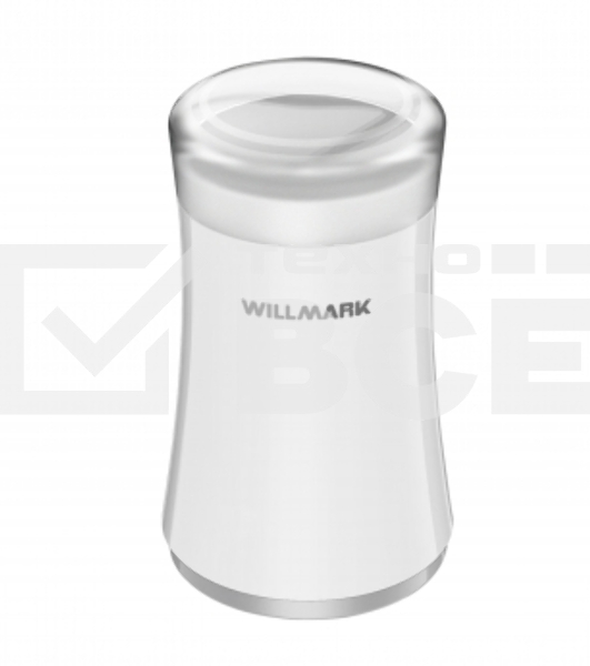 Кофемолка Willmark WCG-274 200 Вт, 100г., прозрачная крышка, ротационный нож, белый