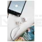 Наушники вакуумные AUX разъем с МК без рег.громкости длина 1.2м More choice P42 (White Gold), фото5