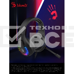 Наушники с микрофоном A4Tech Bloody G230 черный 2м накладные USB оголовье (G230)