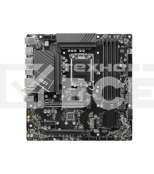 Материнская плата MSI PRO B760M-A WIFI, LGA 1700, Intel B760, 4xDDR5, 4xSATA, 2xM.2, 1xPCI-E 4.0 x16, 1xPCI-E 4.0 x4, 2xHDMI, 2xDP, 1x2.5Gb LAN, 2xUSB-A 2.0, 2xUSB 3.2 Gen 1, 2xUSB 3.2 Gen 2, 3x3.5 мм, 7.1, Micro-ATX