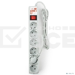 Сетевой фильтр Power Cube B, 3.0м, 5+1 розетка, серый, фото3