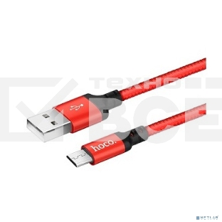 Кабель HOCO X14 красный/черный HC-62851, USB - microUSB, 1m, 2A, Нейлон