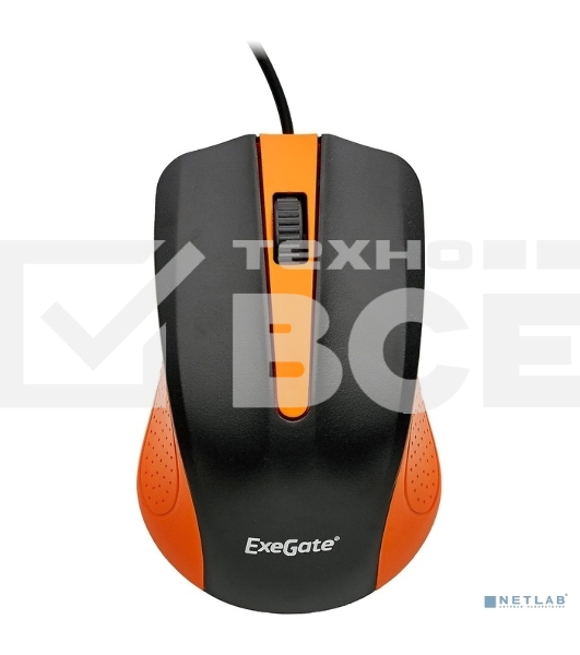 Мышь проводная ExeGate Professional Standard SH-9030BO черный/оранжевый, 1200 dpi, USB, кнопки - 3