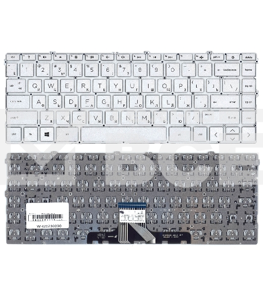 Клавиатура для ноутбука HP Pavilion 14-DV 14-DW серебристая