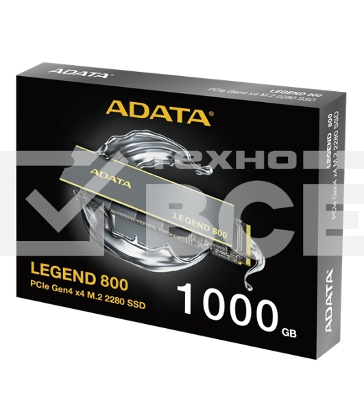 Накопитель SSD ADATA LEGEND 800, 1Tb, PCIe 4.0 x4, M.2 2280, NVMe, R/W 3500/2200, с радиатором