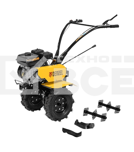 Мотоблок Denzel DPT-170, 7 л.с., ремен.сцеп, шир 85 см, глуб 35 см,фрез 3х3,ШОМ,скор 2В/1Н,кол 8