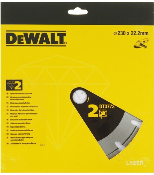 Диск алмазный по бет. DeWalt DT3773 (00000015138) d=23 0мм d(посад.)=22.2 мм (угловые шлифмашины)